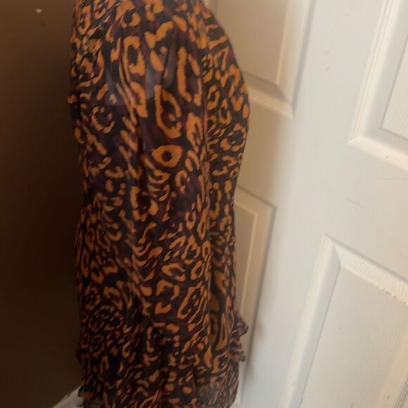 DKNY Leopard Print Mini Dress In Roasted Pecan Medium  NWT - Picture 6 of 13